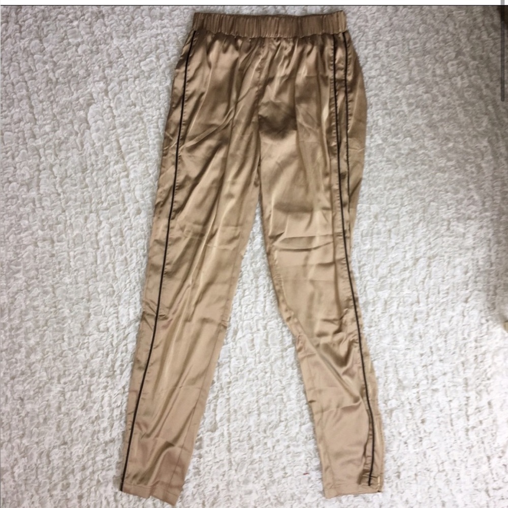 Oober Swank Nordstrom satin silk piped pants